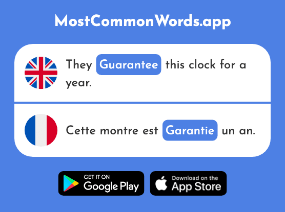 Guarantee - Garantie (The 2117th Most Common French Word)