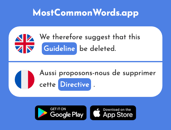 Guideline - Directive (The 2708th Most Common French Word)