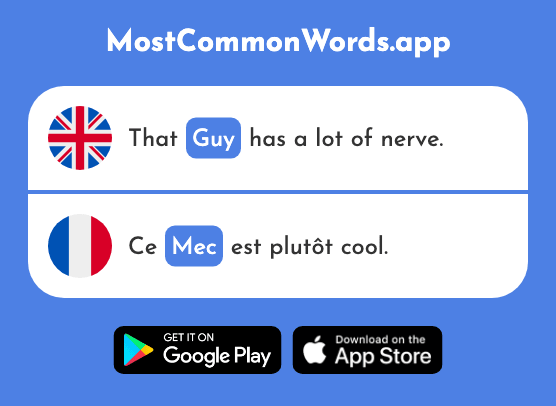 Guy - Mec (The 2358th Most Common French Word)