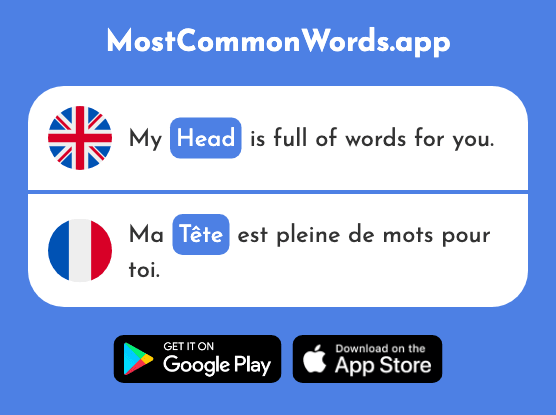 Head - Tête (The 343rd Most Common French Word)