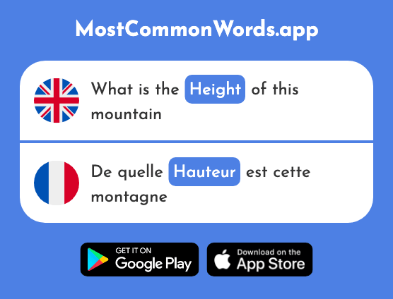 Height - Hauteur (The 1653rd Most Common French Word)