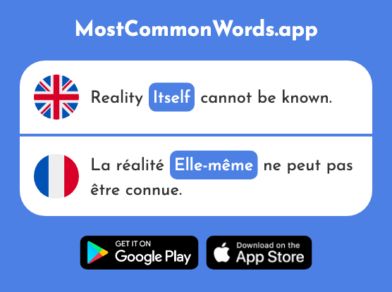 Herself, itself - Elle-même (The 1379th Most Common French Word)