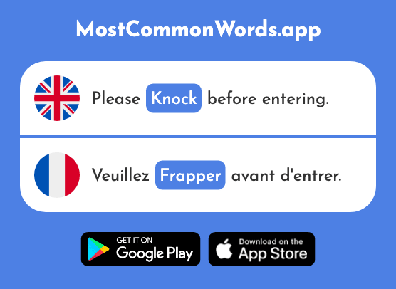 Hit, strike, knock - Frapper (The 754th Most Common French Word)