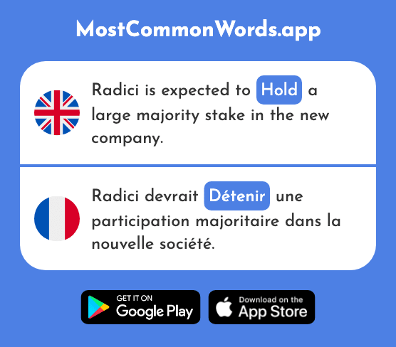 Hold, detain - Détenir (The 2056th Most Common French Word)