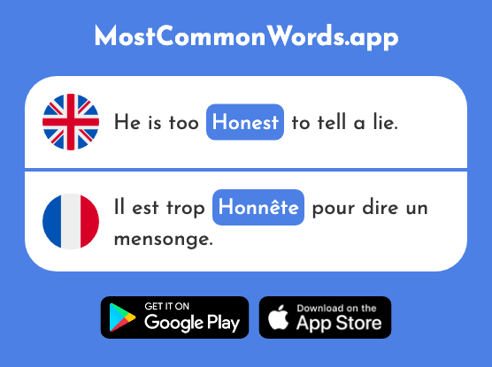 Honest, decent, fair - Honnête (The 2405th Most Common French Word)