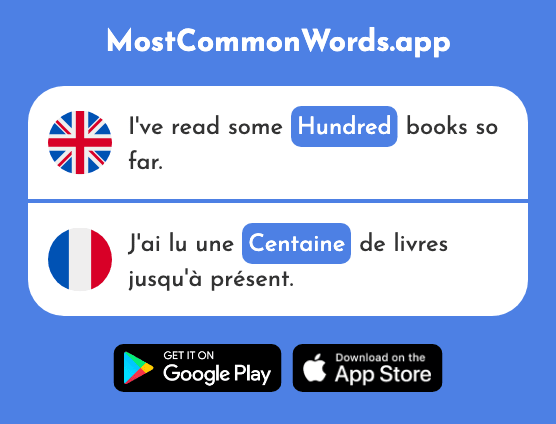 Hundred - Centaine (The 1417th Most Common French Word)