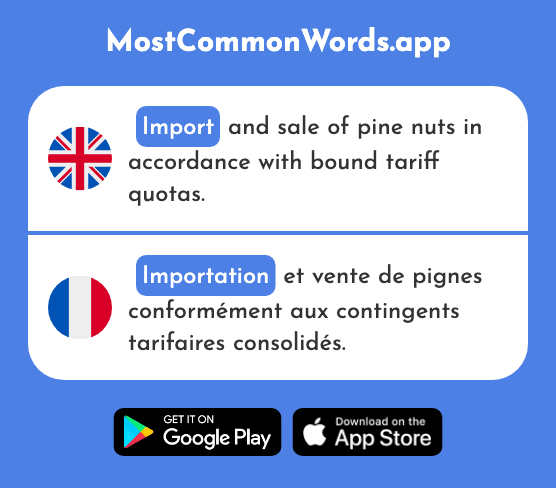 Import - Importation (The 2260th Most Common French Word)