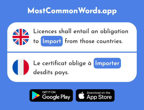 Import, to be important - Importer (The 354th Most Common French Word)