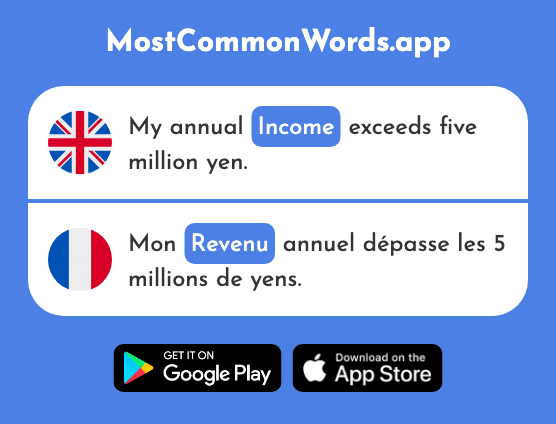 Income - Revenu (The 1012th Most Common French Word)