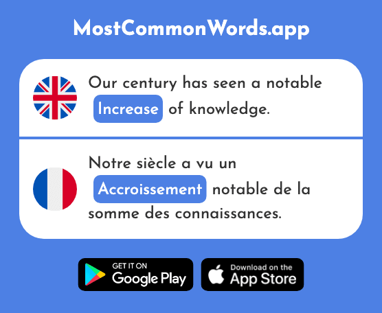 Increase - Accroissement (The 2762nd Most Common French Word)