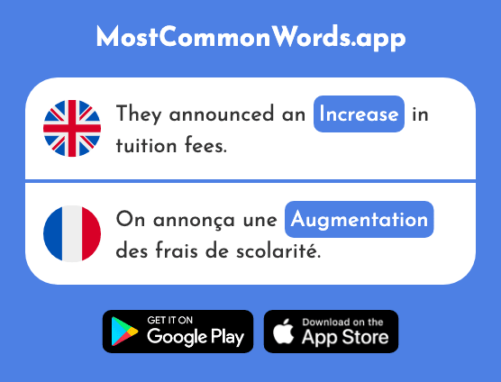 Increase, rise - Augmentation (The 1263rd Most Common French Word)