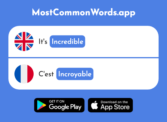Incredible, unbelievable - Incroyable (The 2231st Most Common French Word)