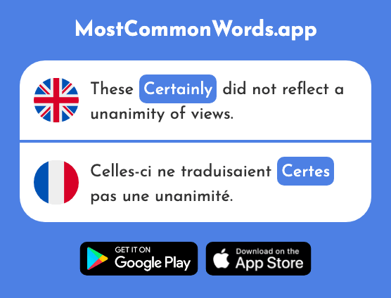 Indeed, certainly, of course - Certes (The 1021st Most Common French Word)
