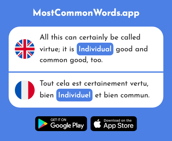 Individual - Individuel (The 1812th Most Common French Word)