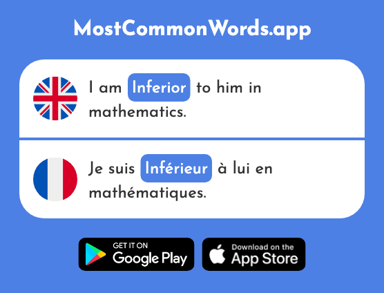 Inferior - Inférieur (The 1905th Most Common French Word)