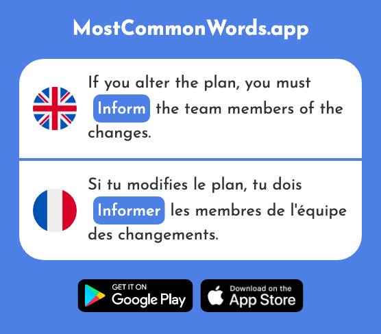 Inform - Informer (The 1356th Most Common French Word)