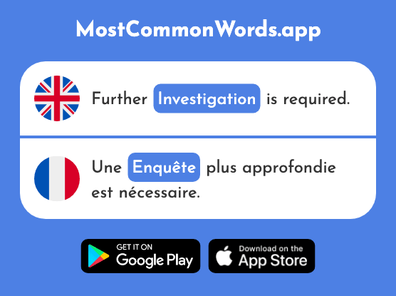 Inquiry, enquiry, investigation - Enquête (The 866th Most Common French Word)