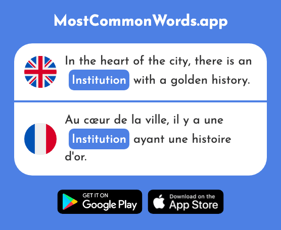 Institution - Institution (The 937th Most Common French Word)