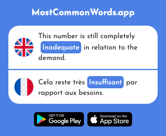 Insufficient, inadequate - Insuffisant (The 2473rd Most Common French Word)