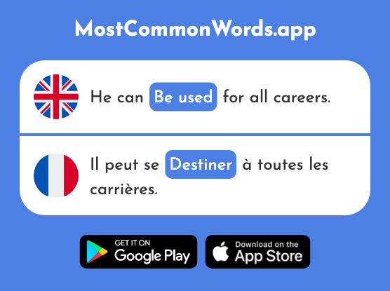 Intend, be used - Destiner (The 1088th Most Common French Word)
