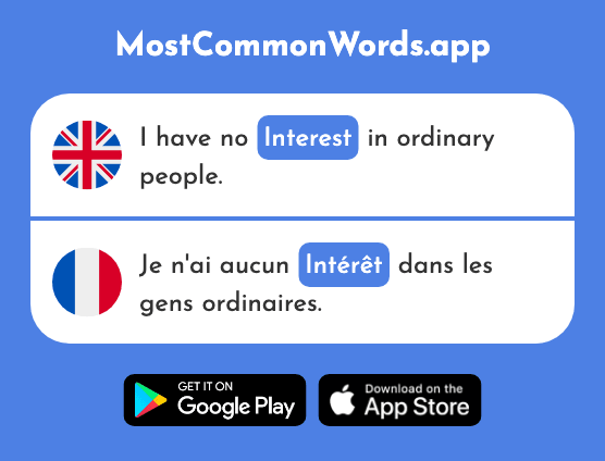 Interest - Intérêt (The 315th Most Common French Word)