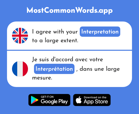 Interpretation - Interprétation (The 2005th Most Common French Word)