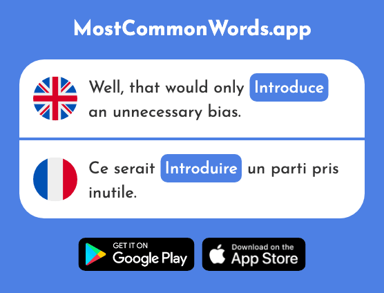 Introduce - Introduire (The 1695th Most Common French Word)