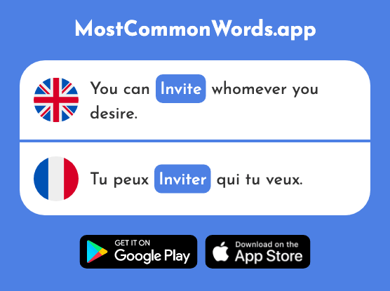 Invite - Inviter (The 624th Most Common French Word)