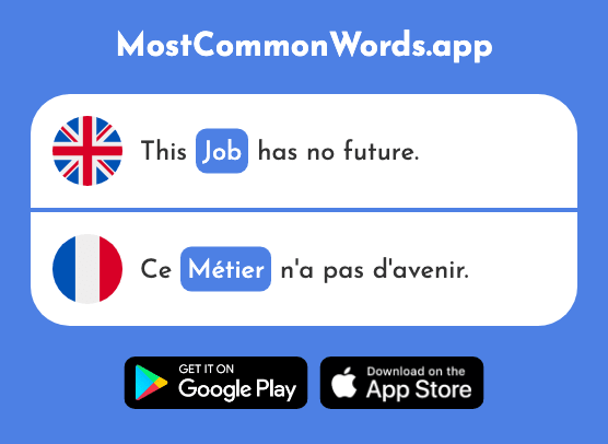 Job, occupation, trade - Métier (The 1582nd Most Common French Word)