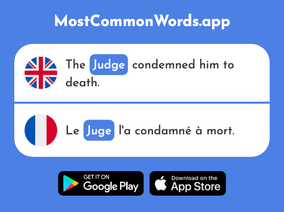 Judge - Juge (The 1323rd Most Common French Word)