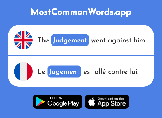 Judgement - Jugement (The 1037th Most Common French Word)