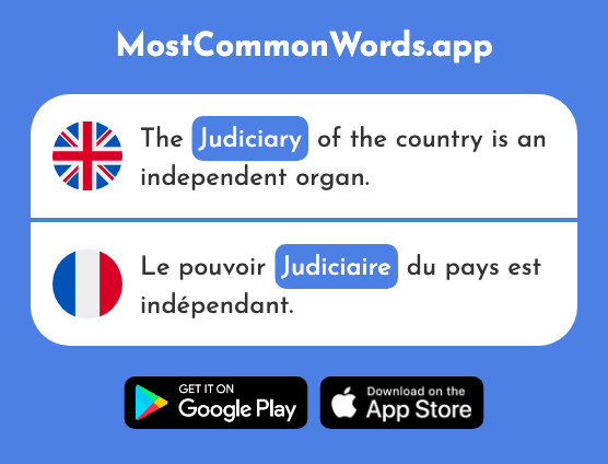 Judiciary - Judiciaire (The 1855th Most Common French Word)
