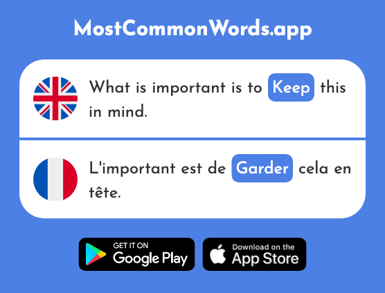 Keep - Garder (The 531st Most Common French Word)