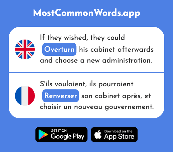 Knock down, turn over, overturn - Renverser (The 2079th Most Common French Word)