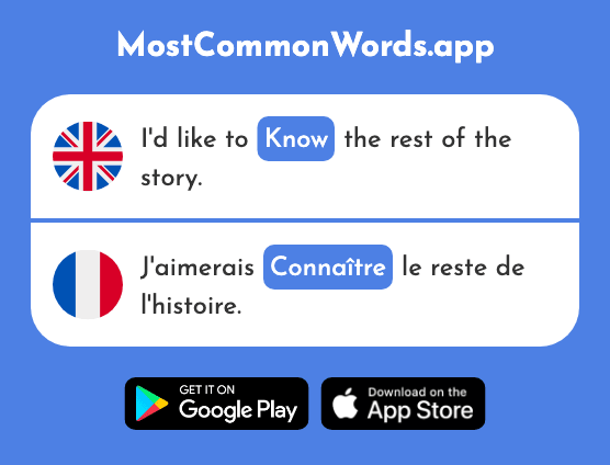 Know - Connaître (The 133rd Most Common French Word)