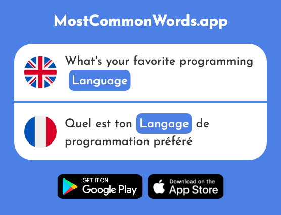 Language - Langage (The 1850th Most Common French Word)