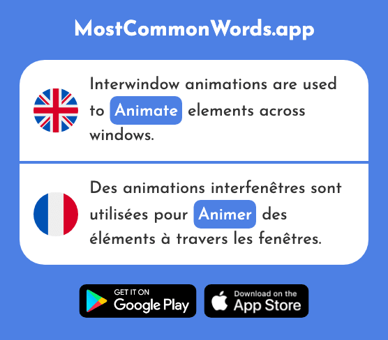 Lead, conduct, animate - Animer (The 1900th Most Common French Word)