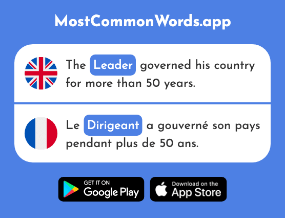 Leader - Dirigeant (The 1343rd Most Common French Word)