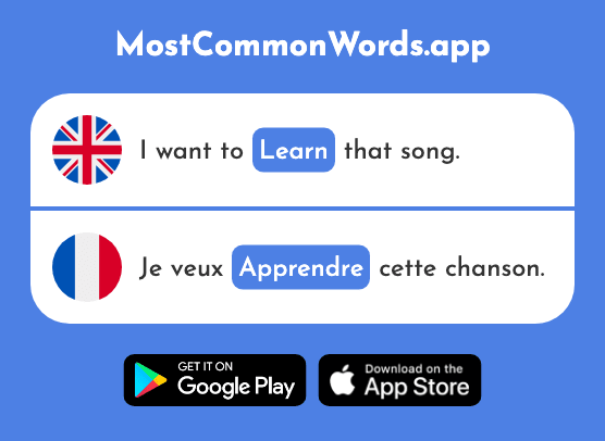 Learn - Apprendre (The 327th Most Common French Word)