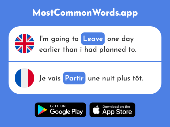Leave - Partir (The 163rd Most Common French Word)