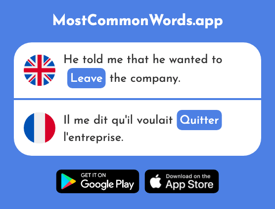 Leave - Quitter (The 507th Most Common French Word)