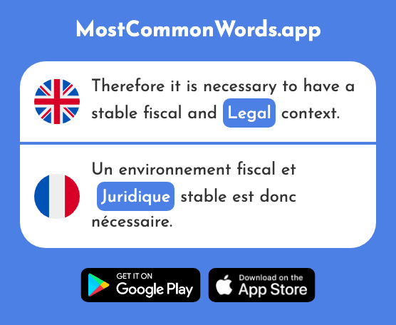 Legal, judicial - Juridique (The 1665th Most Common French Word)