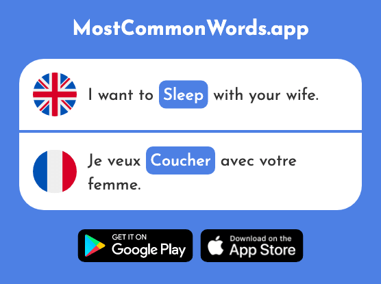 Lie down, sleep - Coucher (The 2160th Most Common French Word)