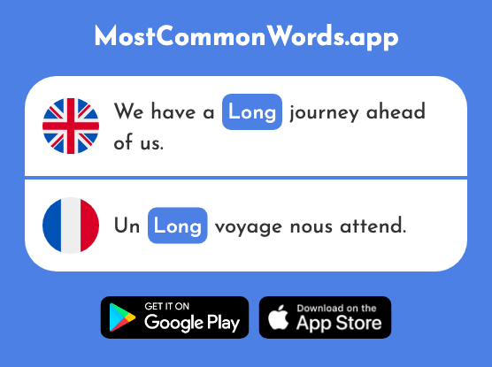 Long, lengthy - Long (The 202nd Most Common French Word)