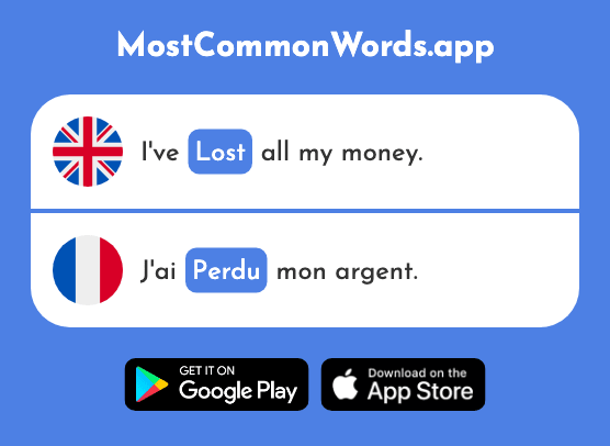 Lost, stray, wasted - Perdu (The 2264th Most Common French Word)