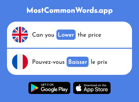 Lower, turn down, bend down - Baisser (The 911th Most Common French Word)