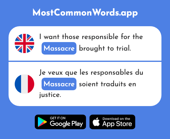 Massacre, slaughter - Massacre (The 2887th Most Common French Word)