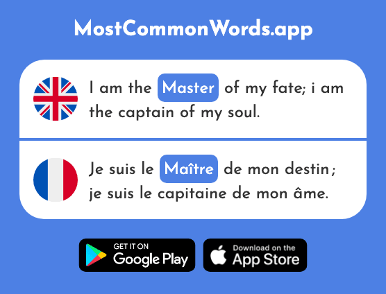 Master - Maître (The 1092nd Most Common French Word)