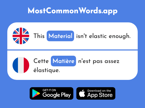 Matter, subject, material - Matière (The 562nd Most Common French Word)