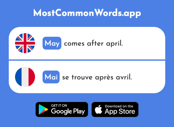 May - Mai (The 943rd Most Common French Word)